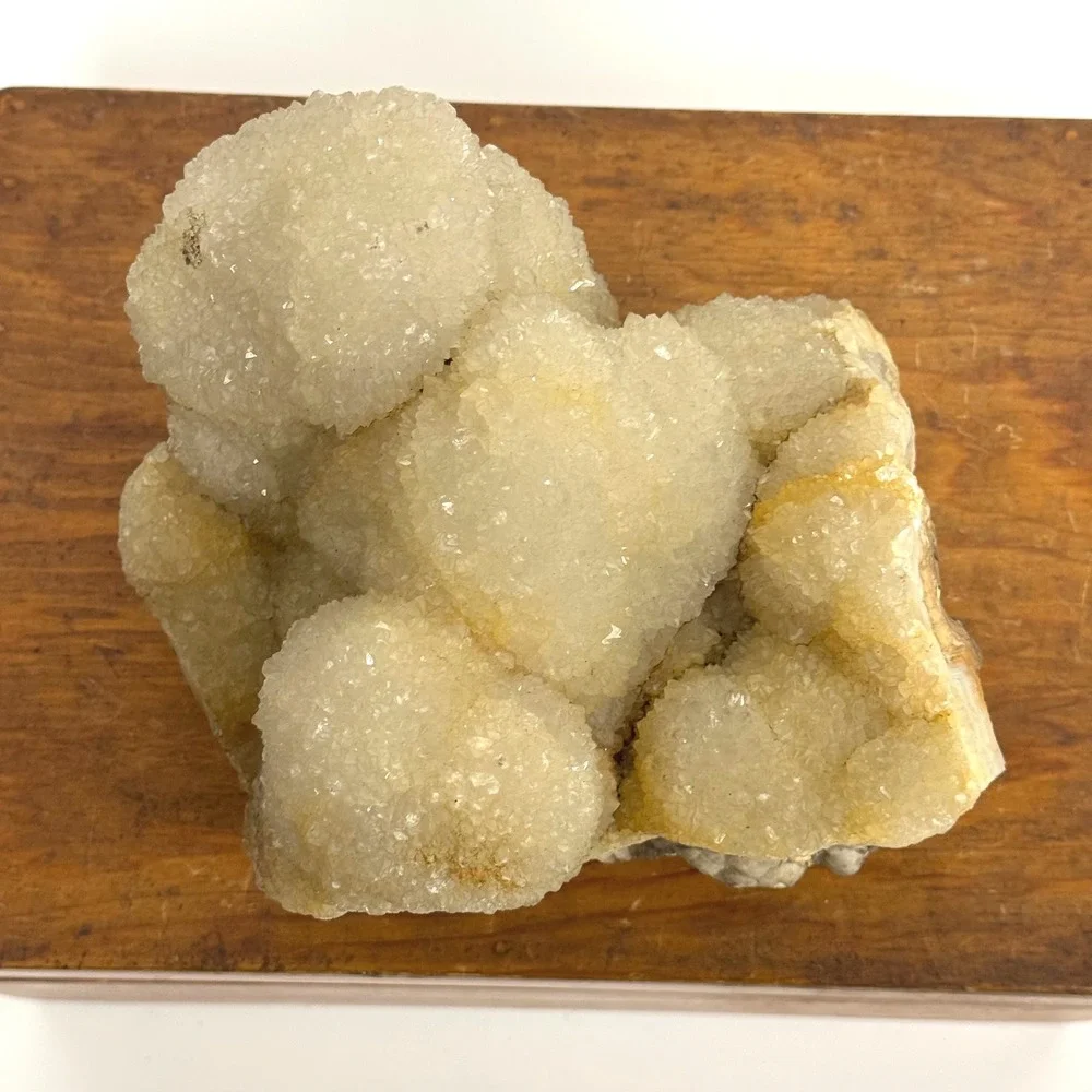 Natural Botryoidal Druzy Quartz Crystal Cluster Specimen Geode 5.5x6.5 Inch